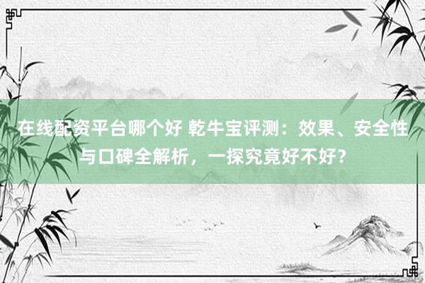 在线配资平台哪个好 乾牛宝评测：效果、安全性与口碑全解析，一探究竟好不好？