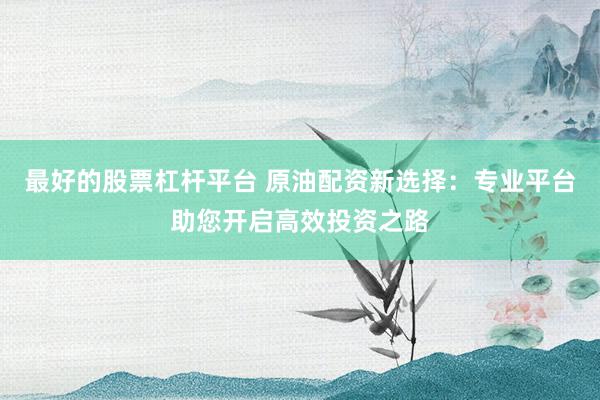 最好的股票杠杆平台 原油配资新选择：专业平台助您开启高效投资之路