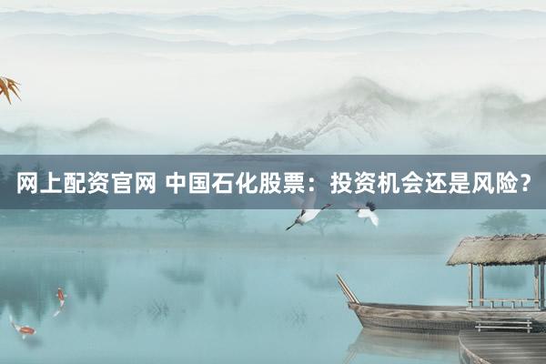 网上配资官网 中国石化股票：投资机会还是风险？