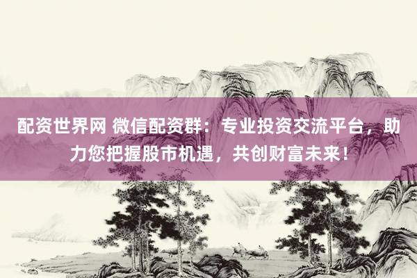 配资世界网 微信配资群：专业投资交流平台，助力您把握股市机遇，共创财富未来！