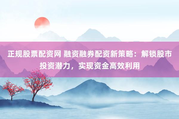 正规股票配资网 融资融券配资新策略:解锁股市投资潜力,实现资金高效利用