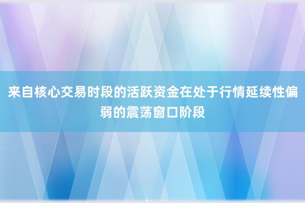 来自核心交易时段的活跃资金在处于行情延续性偏弱的震荡窗口阶段